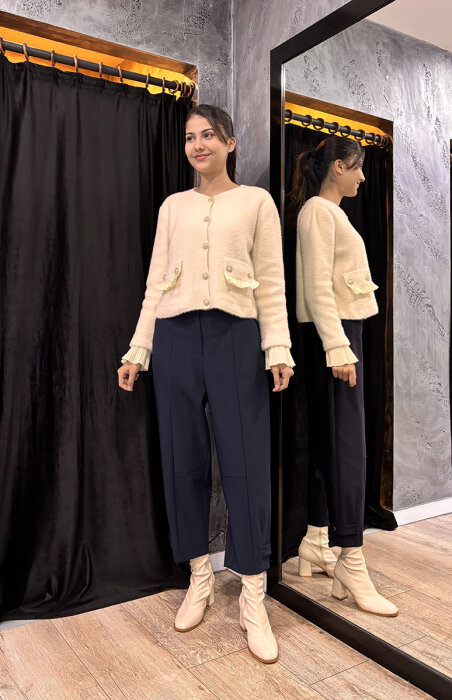 Sentez Nirvana Paçası Apoletli Pantolon LACİVERT - 2