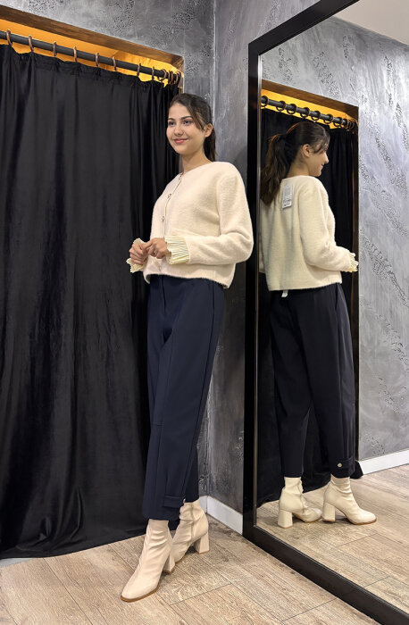 Sentez Nirvana Paçası Apoletli Pantolon LACİVERT - 3