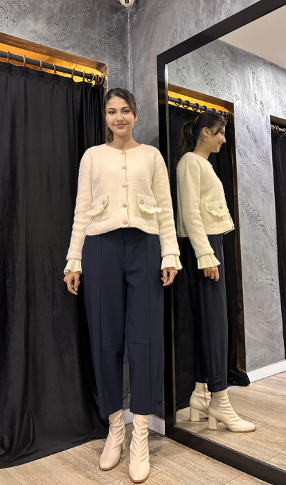 Sentez Nirvana Paçası Apoletli Pantolon LACİVERT - 1