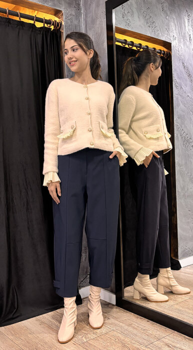 Sentez Nirvana Paçası Apoletli Pantolon LACİVERT - 4