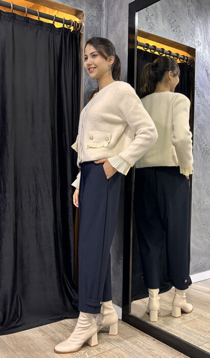 Sentez Nirvana Paçası Apoletli Pantolon LACİVERT - 5