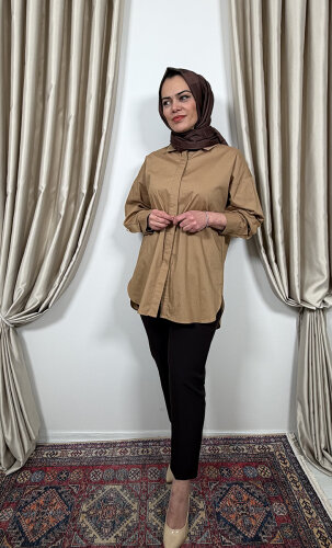 Sentez Sofia Korsajı Apoletli Pantolon KAHVE - 3