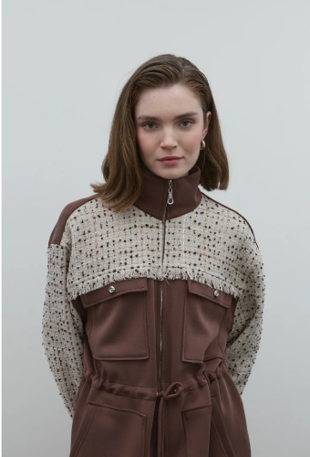 Clande Belden Büzgülü Tüvit Detaylı Tunik KAHVE - 3