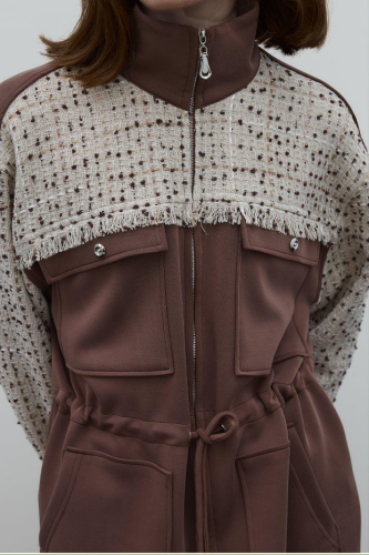 Clande Belden Büzgülü Tüvit Detaylı Tunik KAHVE - 4