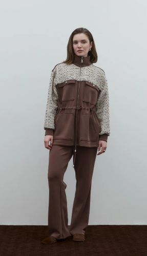 Clande Beli Lastikli Penye Pantolon KAHVE