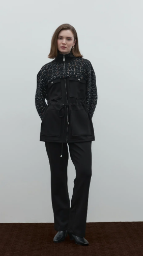 Clande Beli Lastikli Penye Pantolon SİYAH - 2