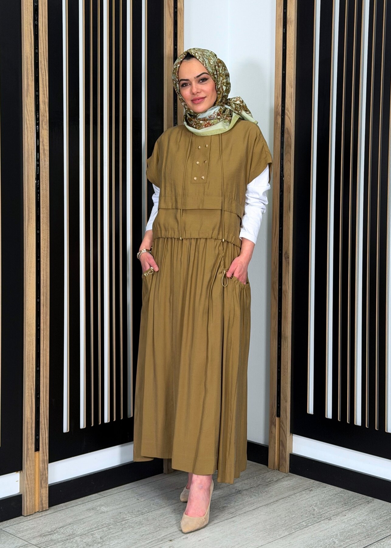 Clande Cepleri Büzgülü Etek TABA - 2