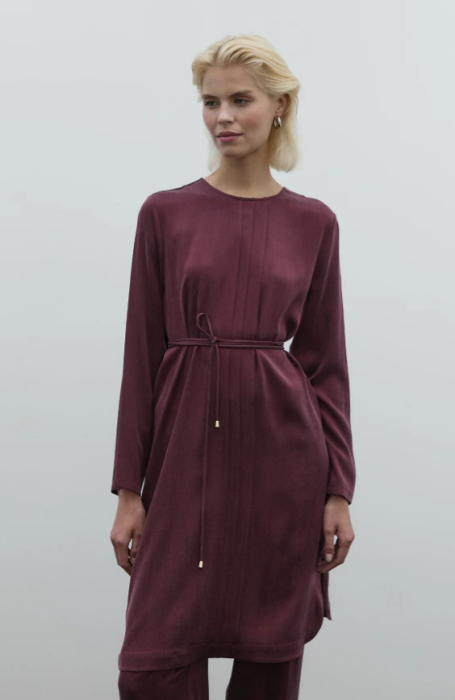 Clande Cupra Uzun Tunik BORDO - 1