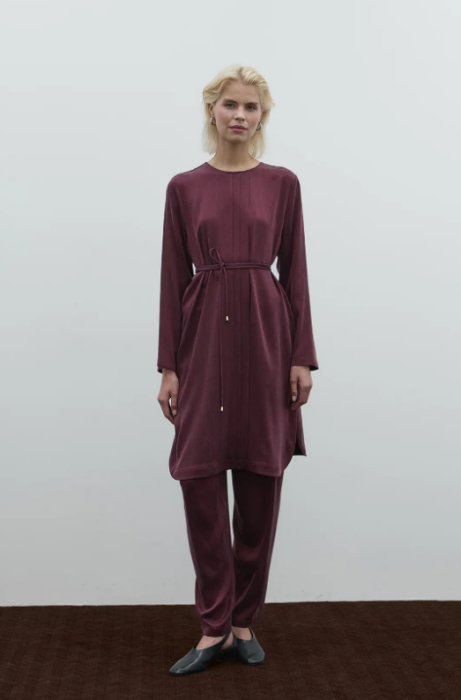 Clande Cupra Uzun Tunik BORDO - 5