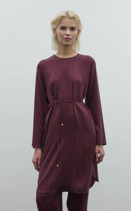 Clande Cupra Uzun Tunik BORDO - 6