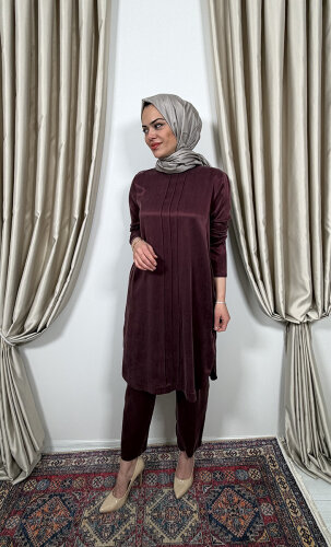 Clande Cupra Uzun Tunik BORDO - 2