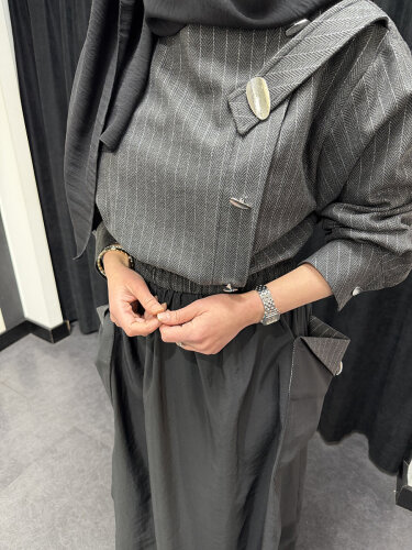 Clande Eteği Paraşüt Elbise SİYAH - 5