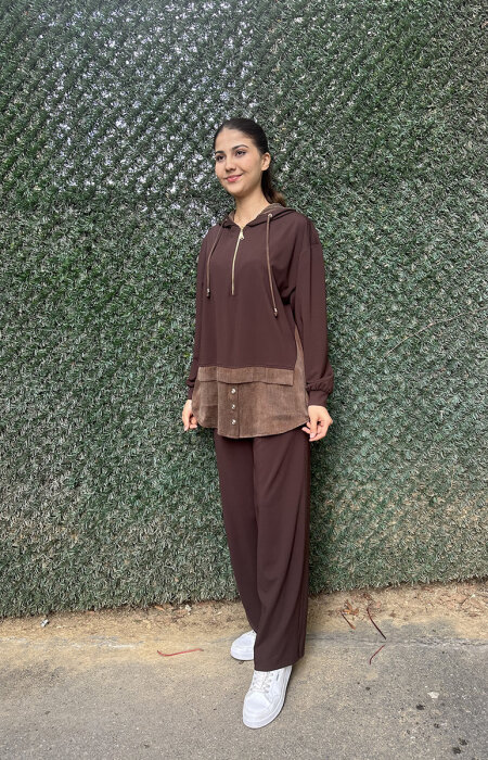 Clande Kemer Kısmı Cupra Penye Pantolon KAHVE - 3