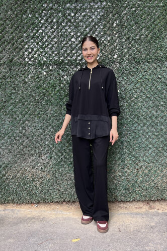 Clande Kemer Kısmı Cupra Penye Pantolon SİYAH - 2