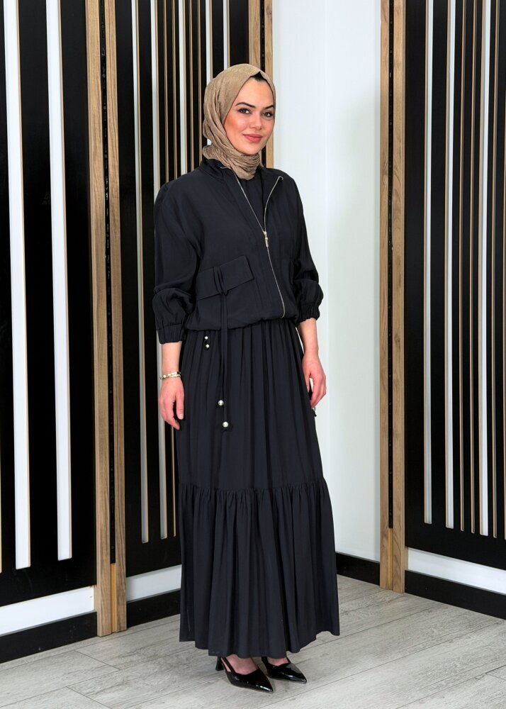 Clande Kolsuz Elbise Ceket Takım SİYAH