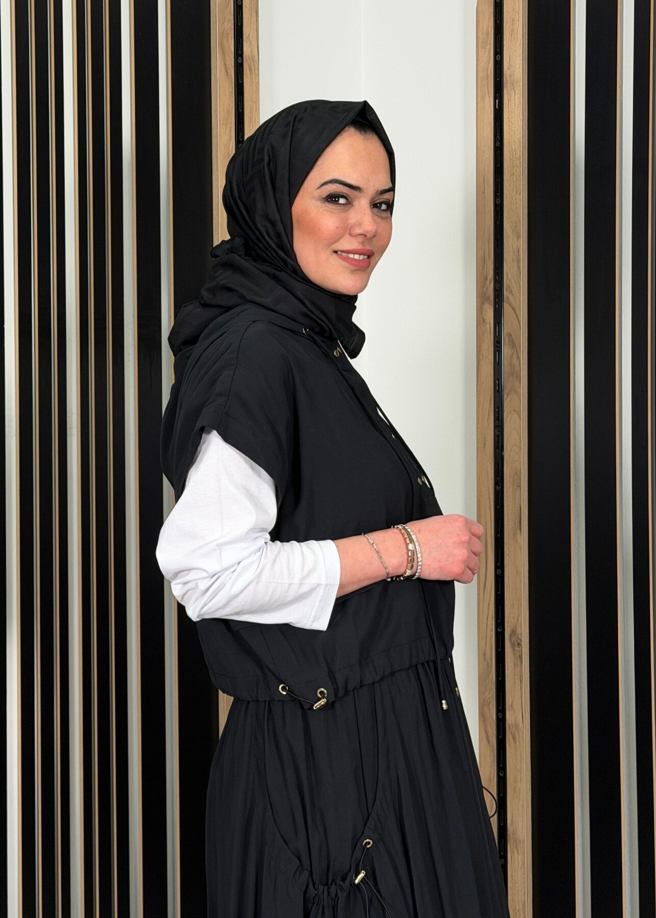 Clande Kolsuz Kapüşonlu Tunik SİYAH - 2