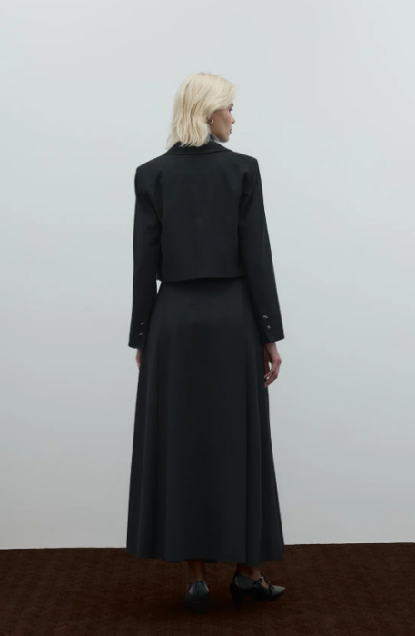 Clande Kumaşı Simli Kısa Ceket SİYAH - 5