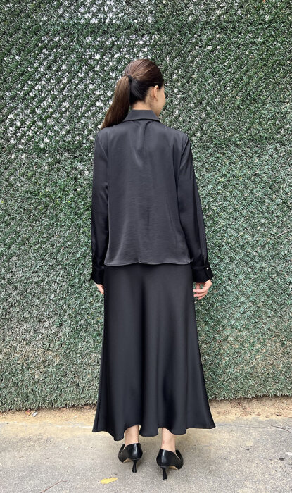 Clande Önden Bağlama Bluz SİYAH - 6