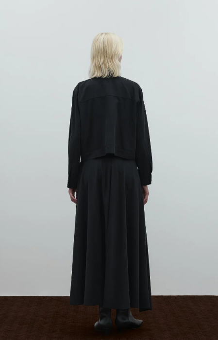 Clande Önü Fermuarlı Kot Ceket SİYAH - 6