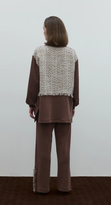 Clande Paçası Zımbalı Pantolon KAHVE - 3