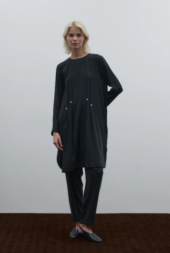 Clande Taş Detaylı Cupra Uzun Tunik SİYAH - 3