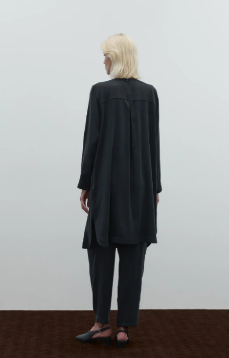 Clande Taş Detaylı Cupra Uzun Tunik SİYAH - 6