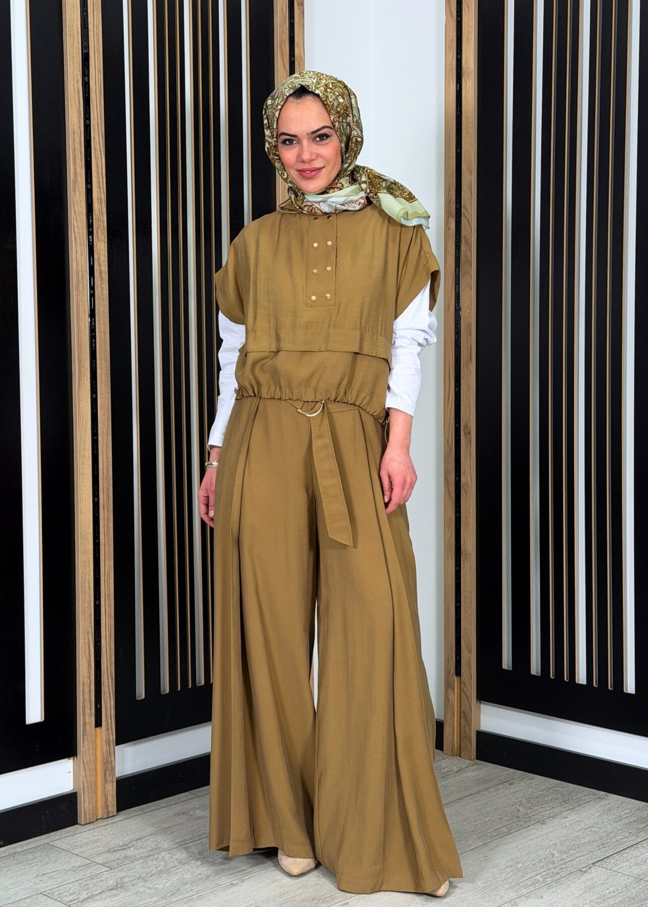 Clande Tokalı Pantolon TABA - 1