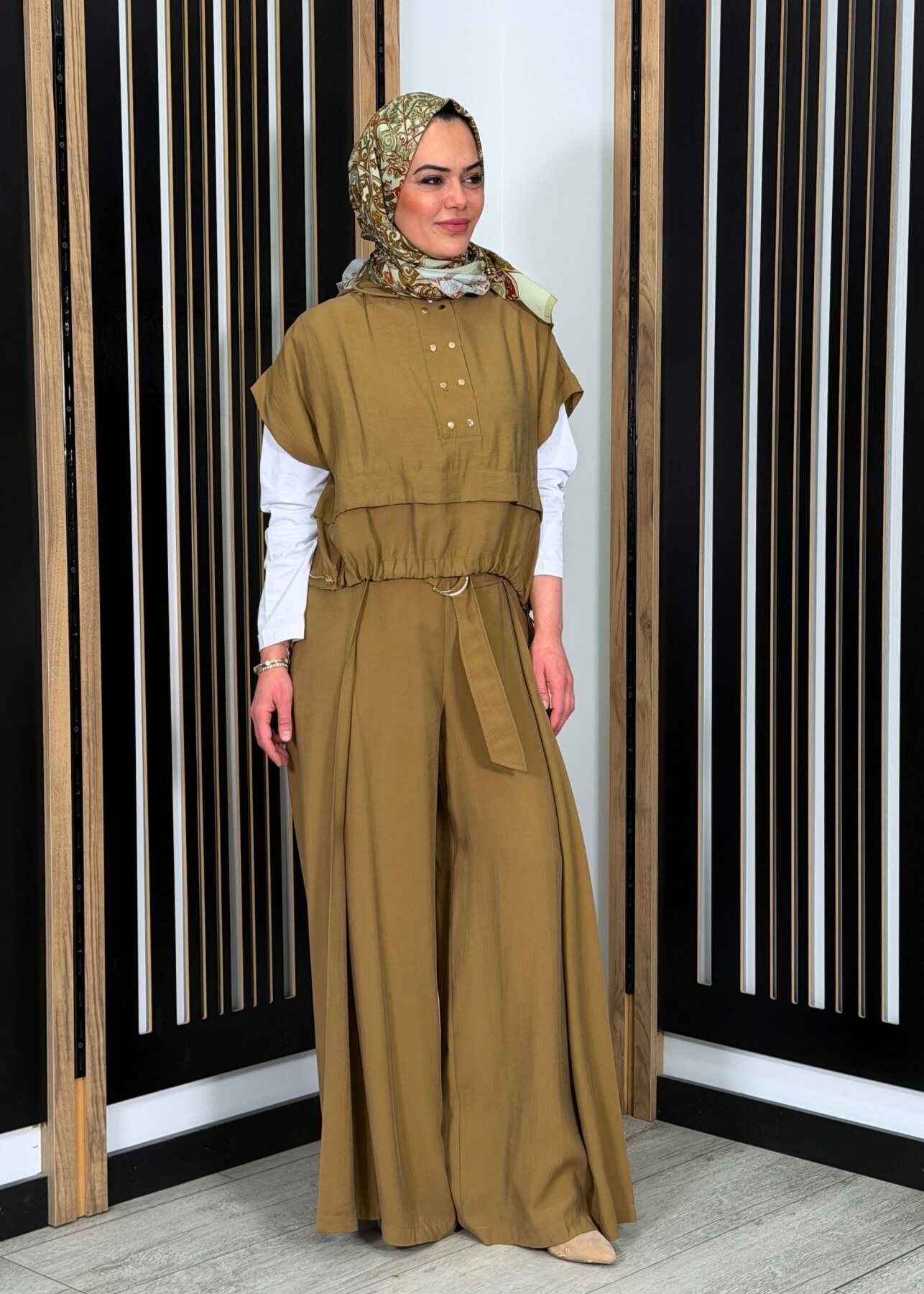 Clande Tokalı Pantolon TABA - 2