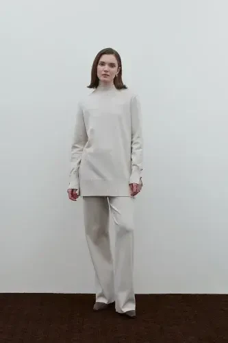 Clande Triko Pantolon EKRU - 4