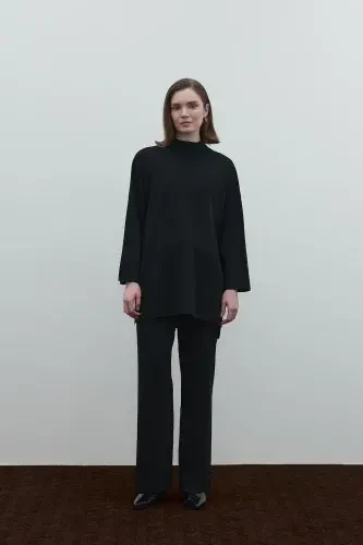 Clande Triko Pantolon SİYAH - 2