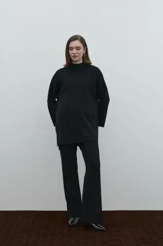 Clande Triko Pantolon SİYAH - 3