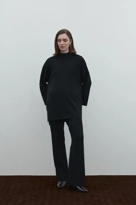 Clande Triko Pantolon SİYAH - 3