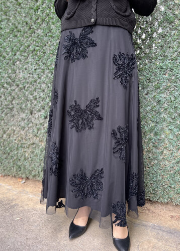 Clande Tüllü Etek SİYAH