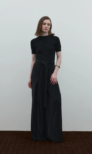 Clane Düğme Detaylı Pantolon SİYAH - 2