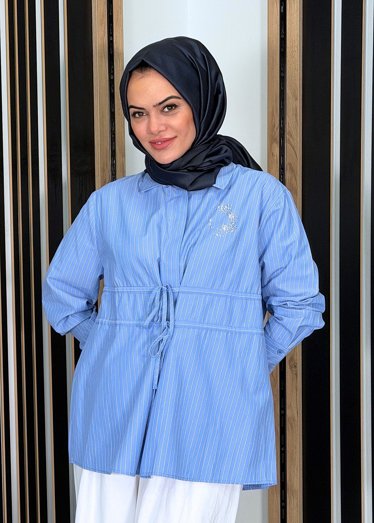 Cloche Alin İpli Gömlek MAVİ - 2