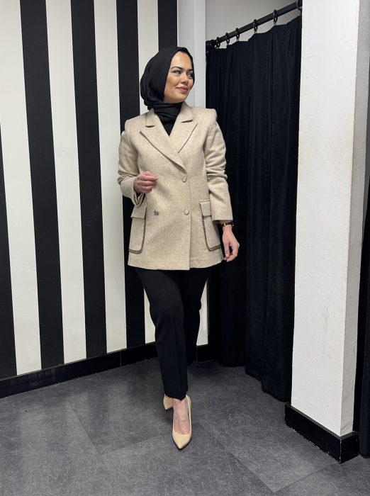 Cloche Amber Kısa Kaban BEJ - 2