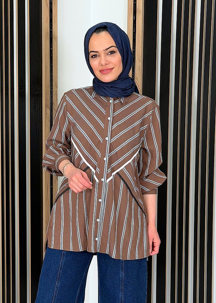 Cloche Elya Garnili Gömlek KAHVE