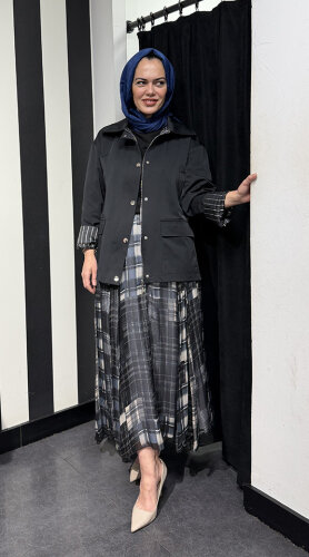 Cloche Extra Kısa Parka LACİVERT