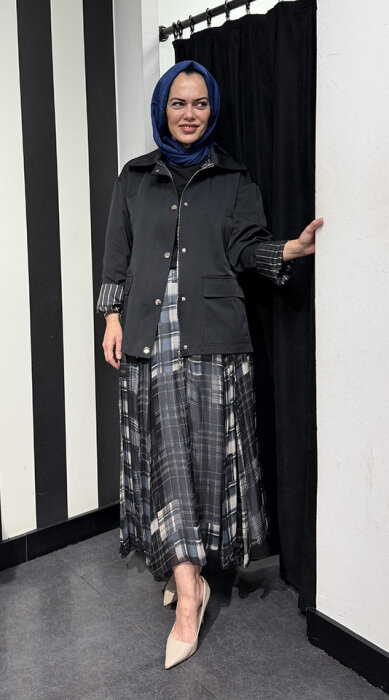 Cloche Extra Kısa Parka LACİVERT - 1