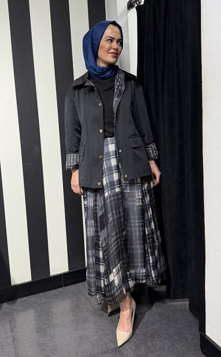 Cloche Extra Kısa Parka LACİVERT - 3