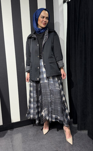 Cloche Extra Kısa Parka LACİVERT - 4