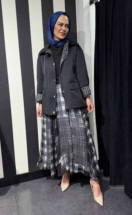 Cloche Extra Kısa Parka LACİVERT - 4