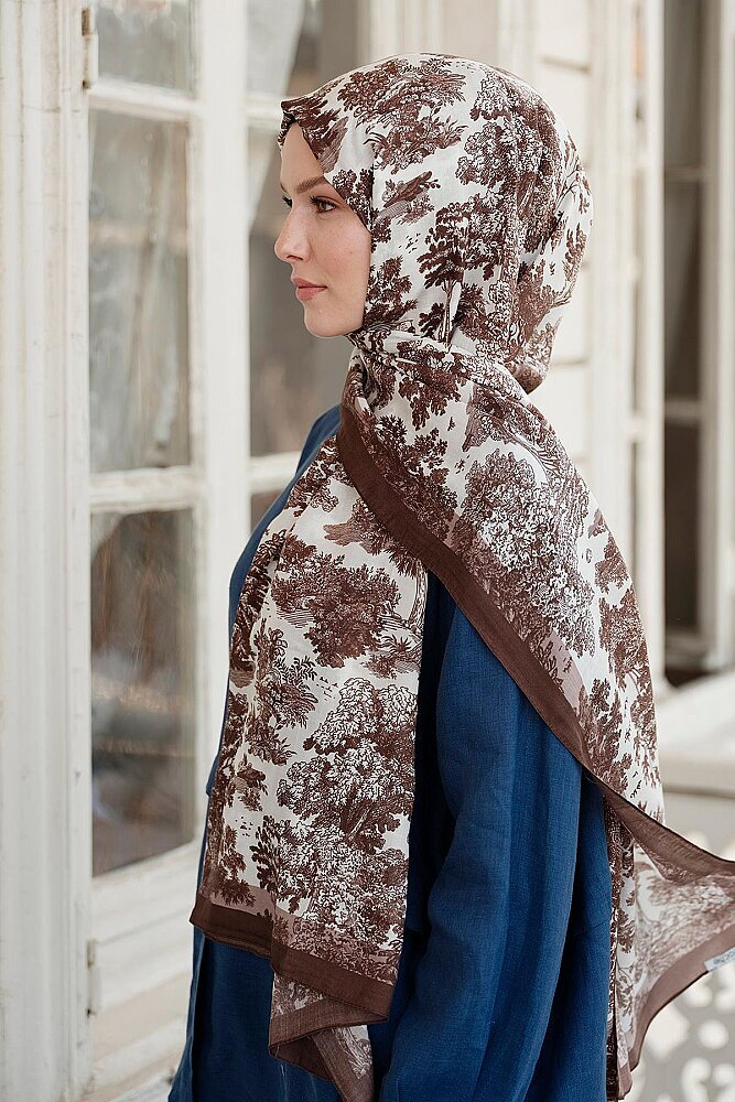 Cloche Hazel Şal Krem Kahve