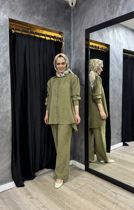 Cloche Hera Düğme Detaylı Gömlek HAKİ YEŞİLİ - 1