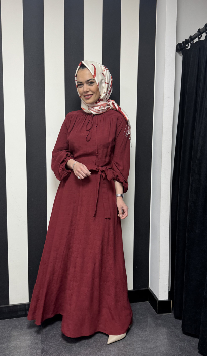Cloche Jasmin Elbise BORDO - 3