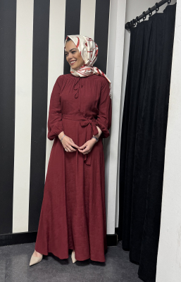 Cloche Jasmin Elbise BORDO - 2