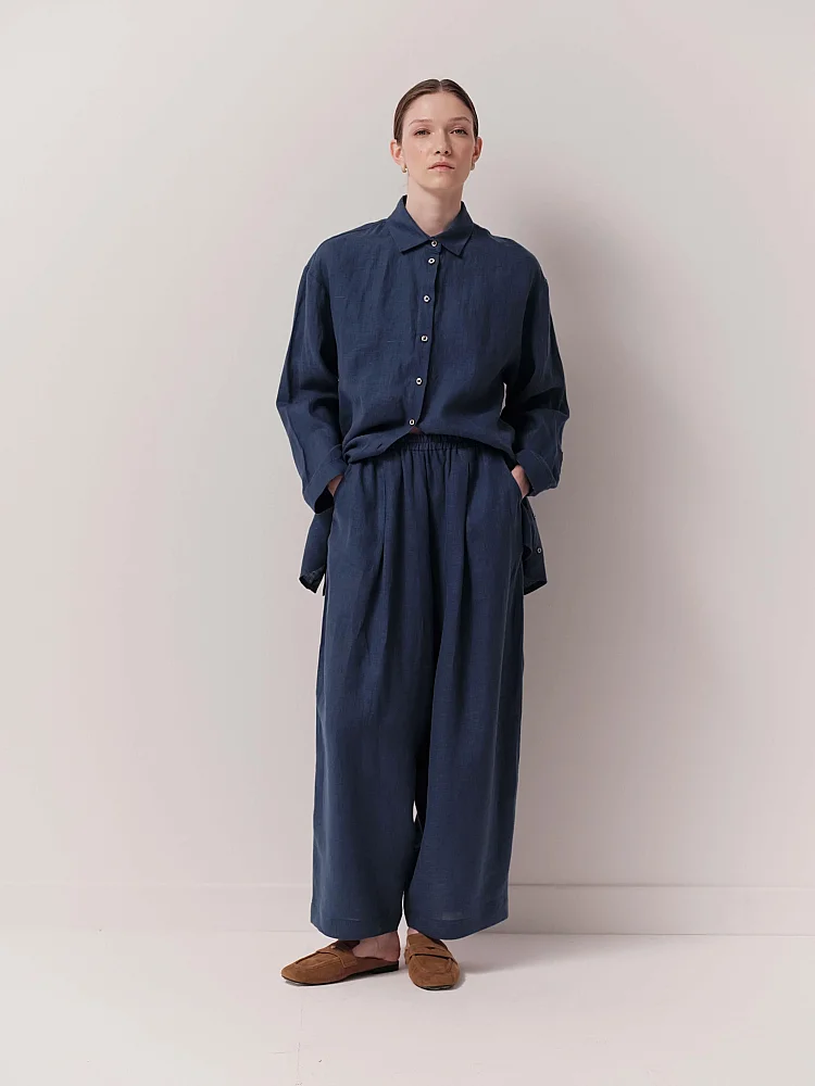 Cloche Liva Şalvar Pantolon İNDİGO - 6