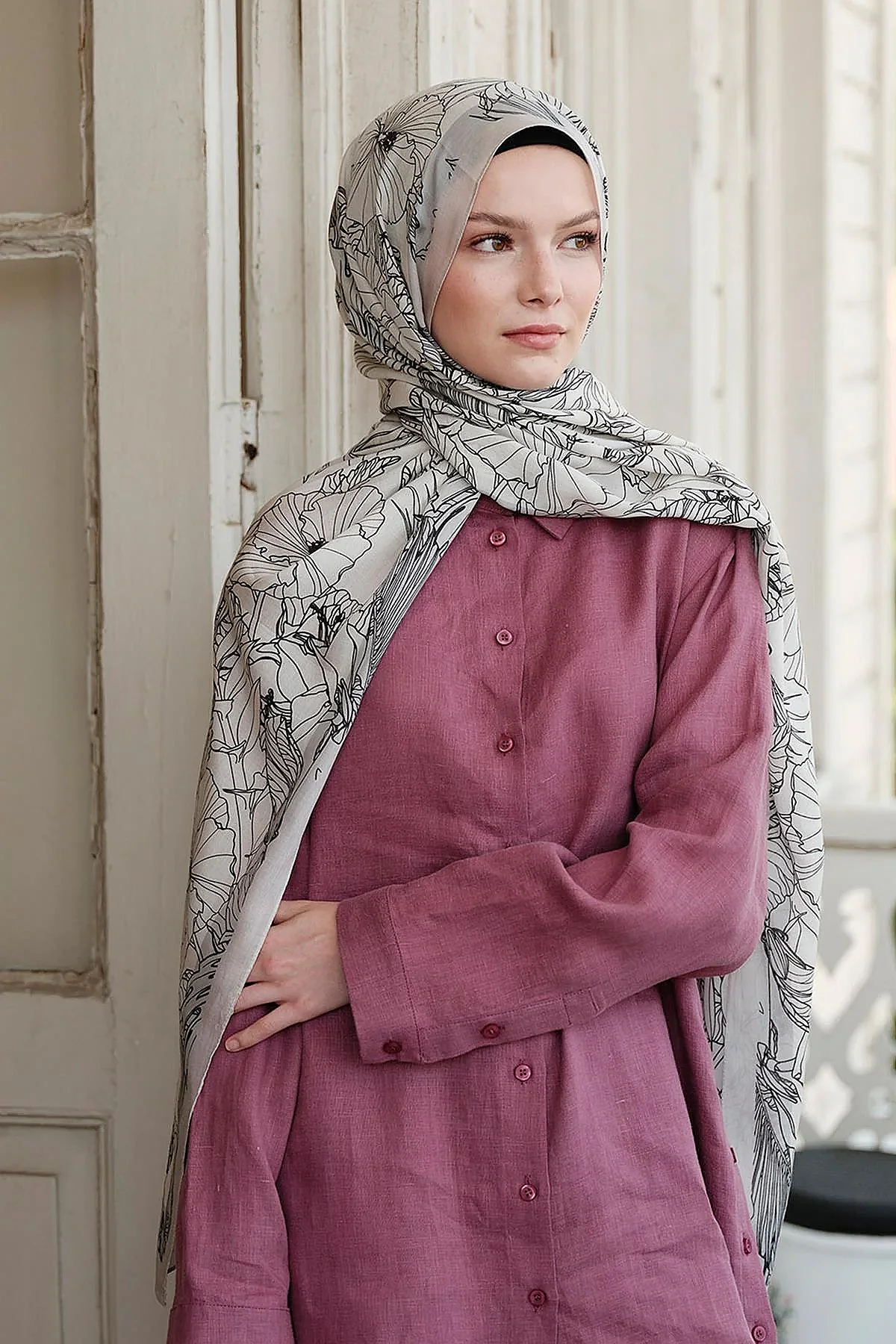 Cloche Loren Şal KIRIK BEYAZ TAŞ - 1