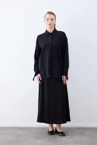 Cloche Navis Nakışlı Gömlek SİYAH 