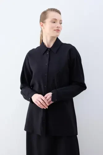 Cloche Navis Nakışlı Gömlek SİYAH - 3